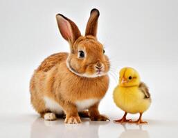 ai généré lapin, poussin et œuf. photo