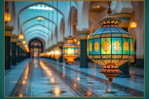 ai généré bénédiction Ramadan kareem ambiance Contexte professionnel la photographie photo