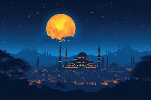 ai généré islamique salutation carte pour Ramadan kareem ou ied mubarak Contexte photo