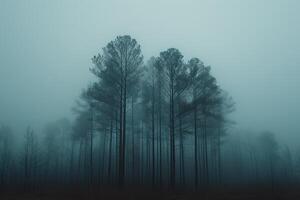 ai généré effrayant vert foncé forêt la nature professionnel la photographie photo