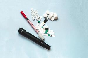 une gadget pour mesure du sang sucre pour les diabétiques. photo