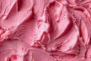 ai généré fermer texture de fraise la glace crème. photo