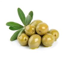 olive des fruits isolé sur blanc arrière-plans. en bonne santé nourriture photo