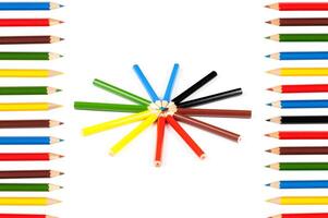 Couleur des crayons sur blanc photo