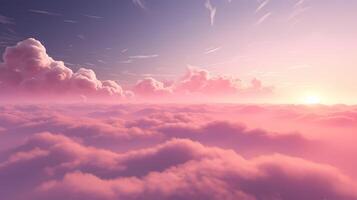 ai généré rose nuage ciel paysage Contexte fond d'écran photo
