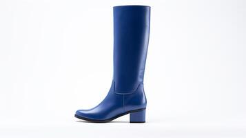 ai généré bleu le genou haute bottes isolé sur blanc Contexte avec copie espace pour publicité. génératif ai photo