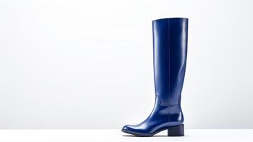 ai généré indigo le genou haute bottes isolé sur blanc Contexte avec copie espace pour publicité. génératif ai photo