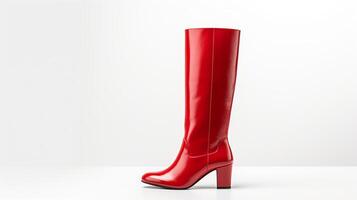 ai généré vermillon le genou haute bottes isolé sur blanc Contexte avec copie espace pour publicité. génératif ai photo