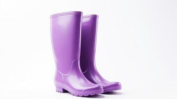 ai généré violet pluie bottes isolé sur blanc Contexte avec copie espace pour publicité. génératif ai photo