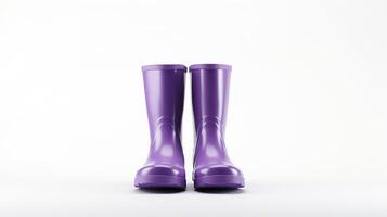 ai généré violet pluie bottes isolé sur blanc Contexte avec copie espace pour publicité. génératif ai photo