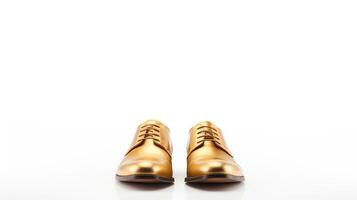 ai généré or brogues des chaussures isolé sur blanc Contexte avec copie espace pour publicité photo