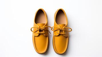 ai généré ambre mocassins des chaussures isolé sur blanc Contexte avec copie espace pour publicité. génératif ai photo