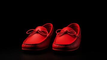ai généré rouge mocassins des chaussures isolé sur blanc Contexte avec copie espace pour publicité. génératif ai photo