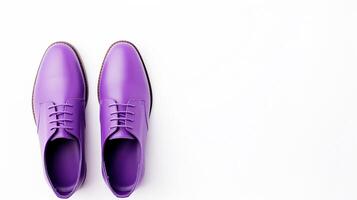 ai généré violet oxford des chaussures isolé sur blanc Contexte avec copie espace pour publicité. génératif ai photo