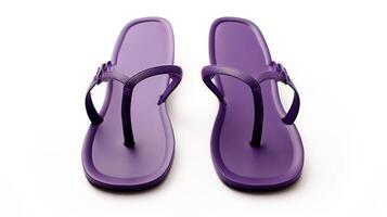 ai généré violet des sandales des chaussures isolé sur blanc Contexte avec copie espace pour publicité. génératif ai photo