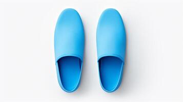 ai généré bleu chaussons des chaussures isolé sur blanc Contexte avec copie espace pour publicité. génératif ai photo