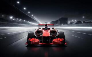 ai généré formule voiture voiture courses dans nuit course ai généré photo