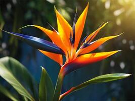 ai généré oiseau de paradis fond d'écran photo