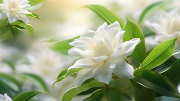 ai généré délicat blanc thé fleur ai généré photo