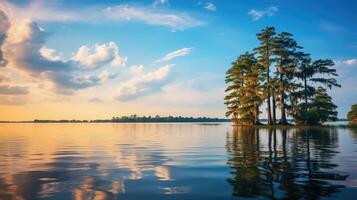 ai généré réflexion Lac paysage ai généré photo