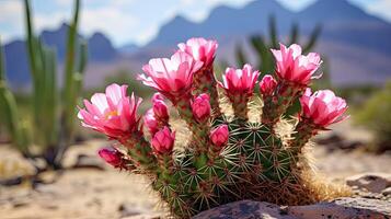 ai généré succulent cactus fleur désert ai généré photo