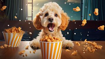 ai généré beurre pop corn chien ai généré photo