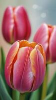 ai généré photo de tulipe fleur Contexte aquarelle peinture. ai généré