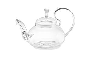 généré fermer de une traditionnel verre théière utilisé pour brassage thé, isolé sur une nettoyer blanc Contexte. le théière a une ancien, rustique charme.image photo