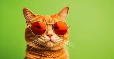 ai généré cool chat dans des lunettes de soleil photo