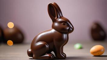 ai généré photo de Pâques Chocolat lapin Couper dehors. ai généré