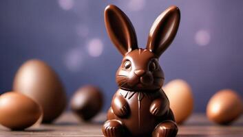 ai généré photo de Chocolat Pâques lapin technologie. ai généré