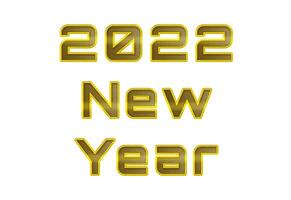 perforé d'or métal Nombres 2022 Nouveau année photo