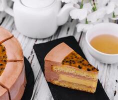 pièce Chocolat truffe gâteau avec banane remplissage photo