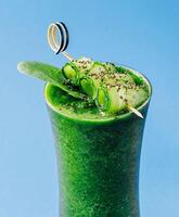 concombre chia smoothie proche en haut photo