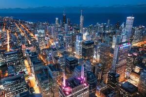 Chicago des rues, lumières et nuit photo