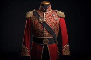 ai généré imposant ottoman uniforme soldat. produire ai photo