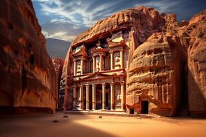 ai généré petra temple de Jordan. produire ai photo