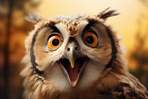 ai généré majestueux hibou portrait. produire ai photo