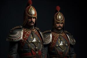 ai généré ottoman uniforme soldat. produire ai photo