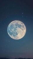 ai généré le plein lune éclairant le nuit ciel pendant le saint mois de Ramadan, évoquant une sens de sérénité et spiritualité au milieu de le paisible obscurité. photo
