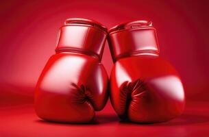 ai généré monde hémophilie jour, donateurs jour, monde sida, rouge boxe gants, symbole de le bats toi contre le maladie, rouge Contexte photo