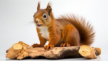 ai généré mignonne petit mammifère séance sur bifurquer, à la recherche à caméra généré par ai photo