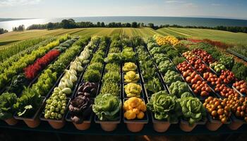 ai généré fraîcheur et variété de biologique des légumes dans une en bonne santé salade généré par ai photo
