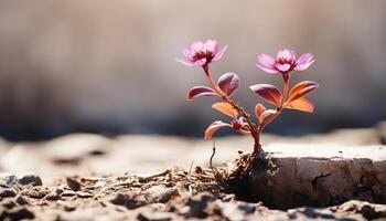 ai généré fraîcheur de printemps petit plante grandit, symbolisant Nouveau la vie généré par ai photo