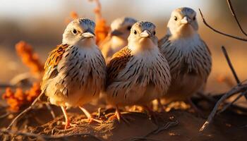 ai généré mignonne Jaune poussin permanent sur bifurquer, à la recherche à caméra généré par ai photo