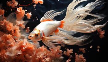 ai généré sous-marin beauté poisson nager dans multi coloré tropical récif généré par ai photo