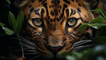 ai généré Jeune tigre en regardant, ses rayé fourrure une beauté dans la nature généré par ai photo