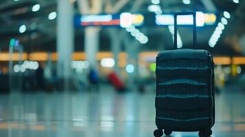 ai généré moderne valise dans aéroport. génératif ai. photo