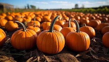 ai généré une citrouille correctif, mûr et orange, fête Halloween dans l'automne généré par ai photo