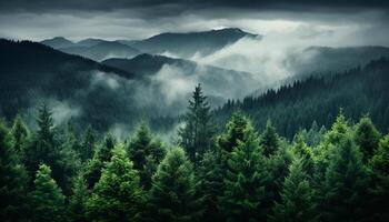 ai généré majestueux Montagne culminer, tranquille scène, la nature beauté dans panoramique vue généré par ai photo